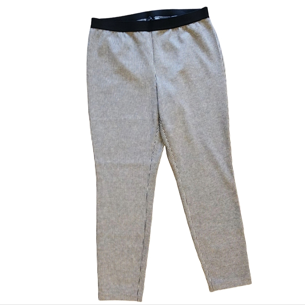 Talbots Black and White Houndstooth Soho Ankle Pants
